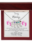 Mommy | From Your Tummy Pink (Custom Baby Feet Necklace)