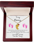 Mommy | From Your Tummy Pink (Custom Baby Feet Necklace)