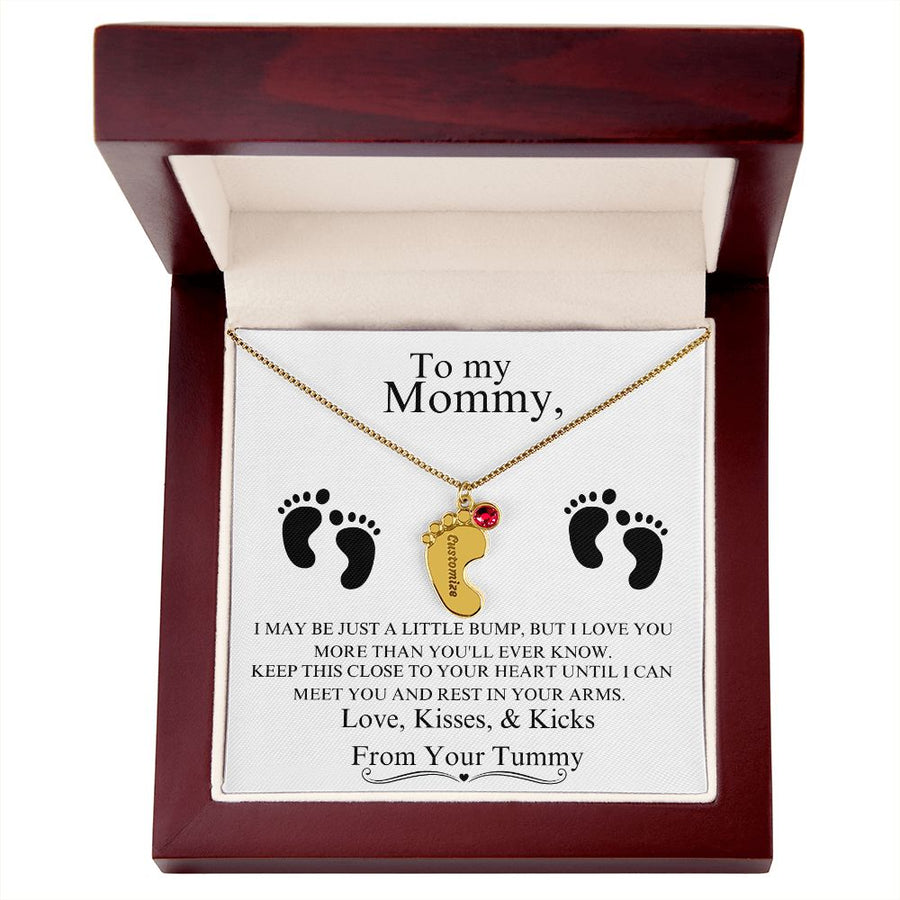 Mommy | From Your Tummy (Custom Baby Feet Necklace)