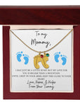 Mommy | From Your Tummy Blue (Custom Baby Feet Necklace)