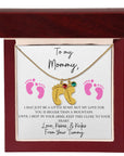 Mommy | From Your Tummy Pink (Custom Baby Feet Necklace)