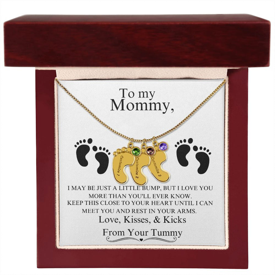 Mommy | From Your Tummy (Custom Baby Feet Necklace)