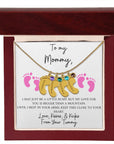 Mommy | From Your Tummy Pink (Custom Baby Feet Necklace)