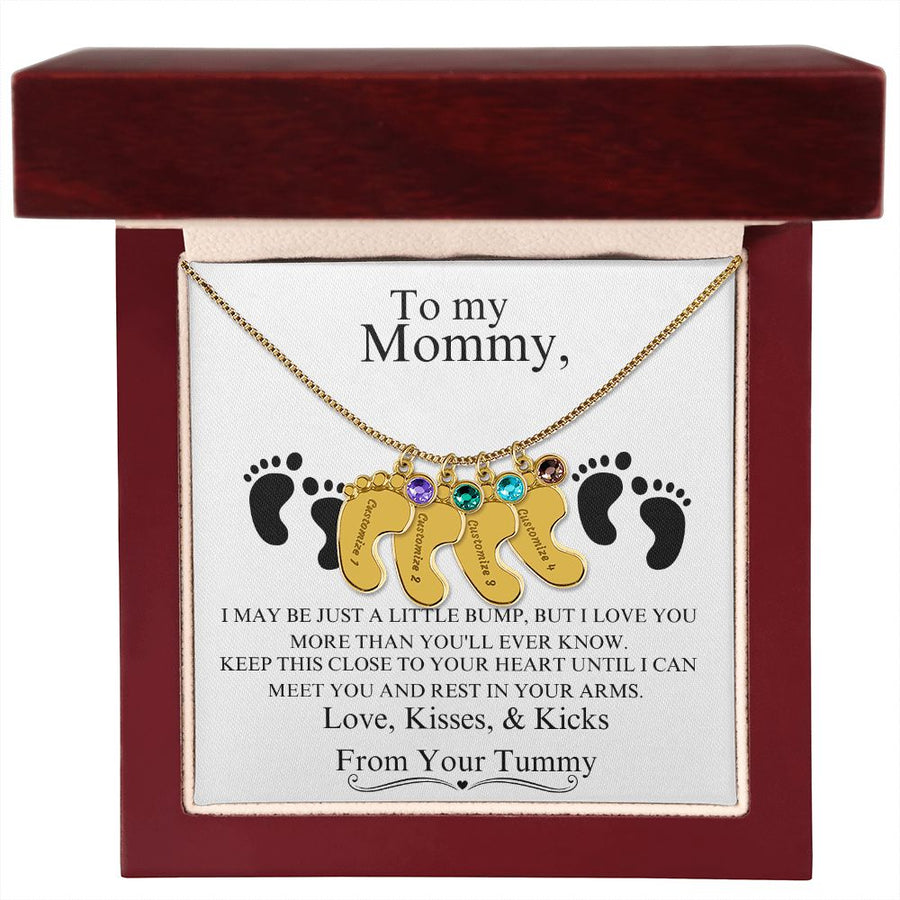 Mommy | From Your Tummy (Custom Baby Feet Necklace)